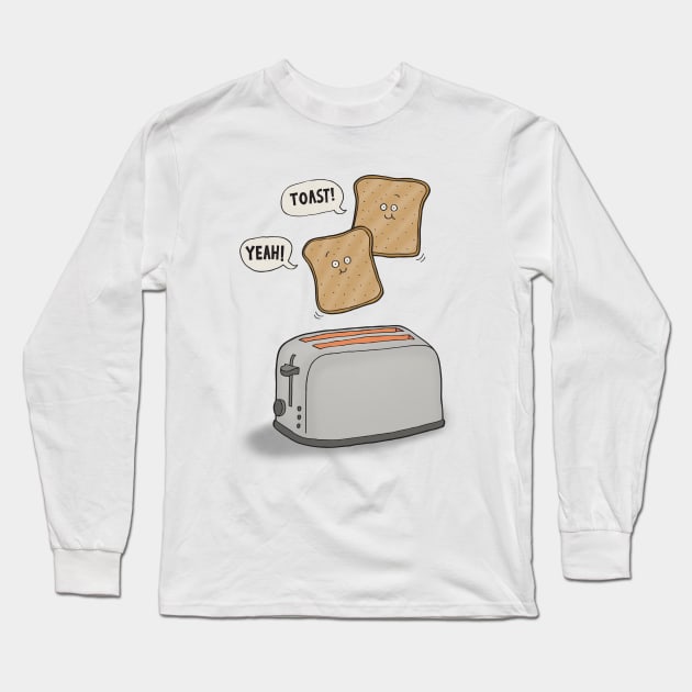 Toast! Yeah! Long Sleeve T-Shirt by CarlBatterbee